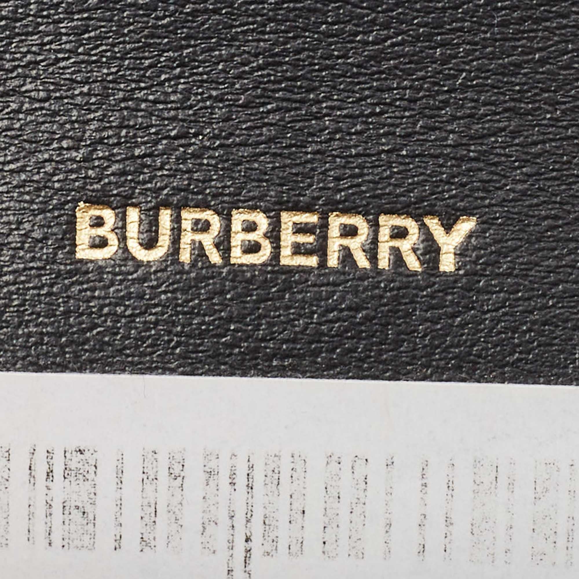 Burberry Black/Brown Leopard Print Leather Jody Chain Card Case 4