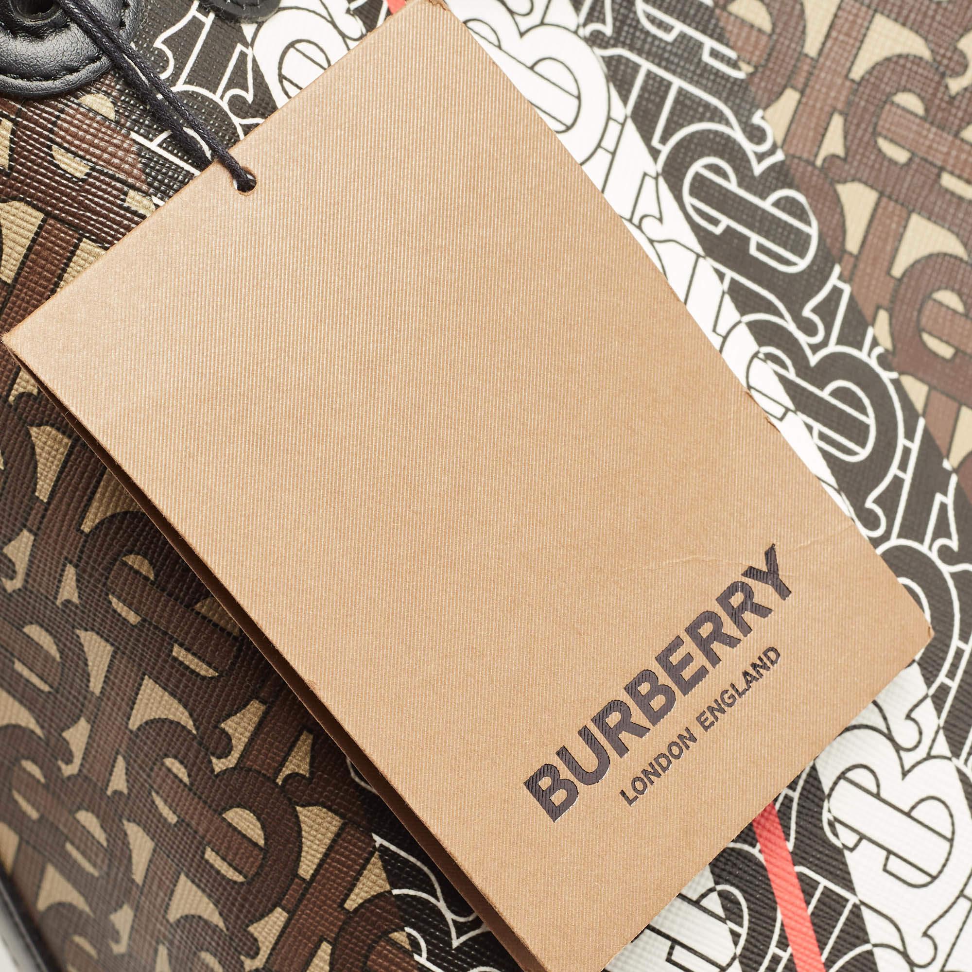 Burberry Black/Brown TB Monogram Coated Canvas and Leather Medium Belt Bag 2