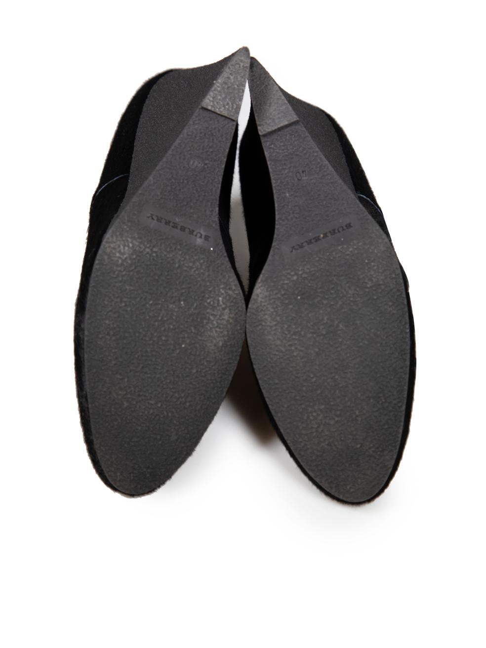 Burberry - Bottes à talons compensés en poils de veau noirs Benton - Taille IT 40 Bon état - En vente à London, GB