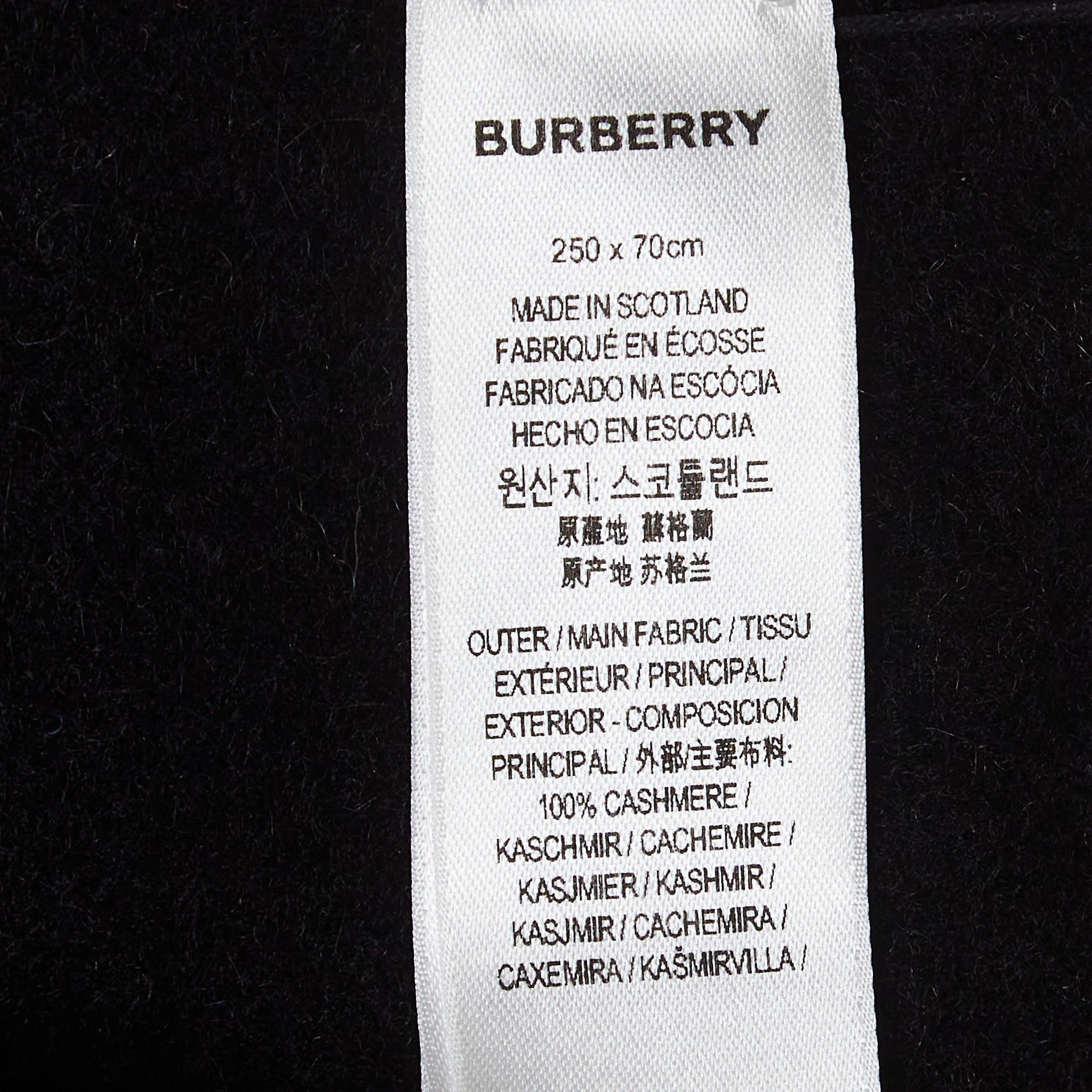 Men's Burberry Black/Camel Brown Brushed Cashmere Reversible Scarf