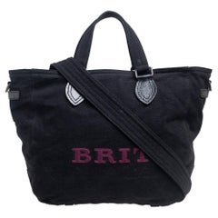 Burberry Black Canvas and Leather Tote