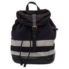 Burberry Black Canvas Mega Check Drifton Backpack
