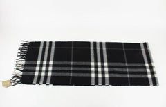 Burberry Black Cashmere Nova Check Scarf 7bur1224