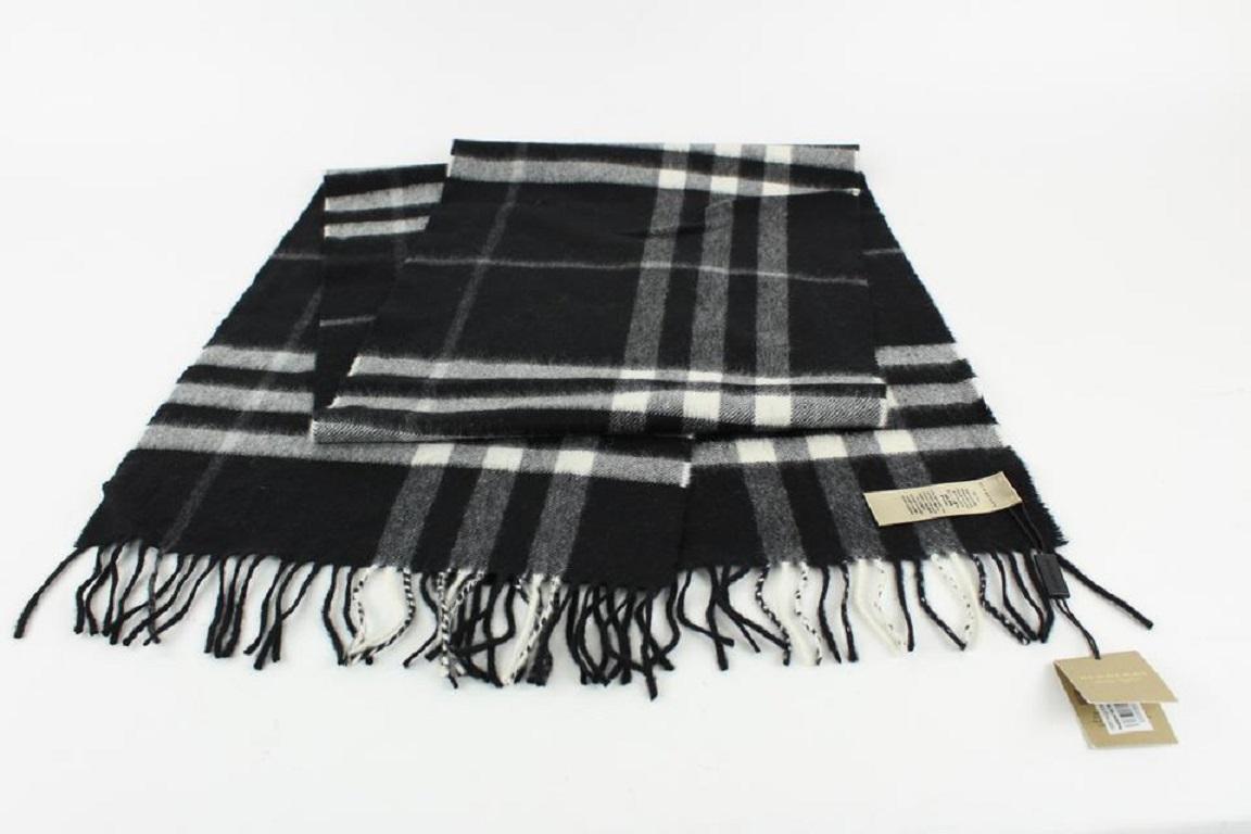 Burberry Black Cashmere Nova Check Scarf 7bur1224 2