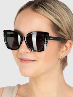 Burberry Black Cat Eye Checkered Meryl Sunglasses