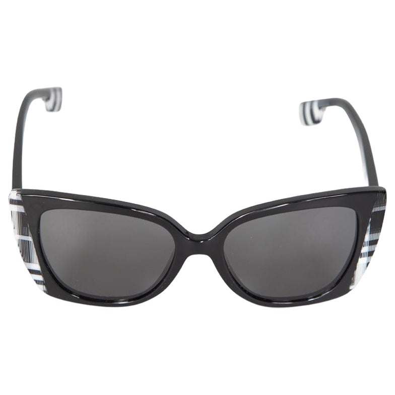 Burberry Black Cat Eye Checkered Meryl Sunglasses