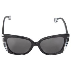 Burberry Black Cat Eye Checkered Meryl Sunglasses