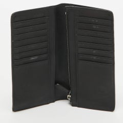 Burberry Black Check Beschichtetes Segeltuch Bifold Long Wallet