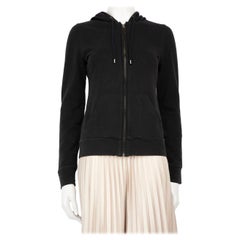 Burberry Black Check Panel Zip Up Hoodie Size S