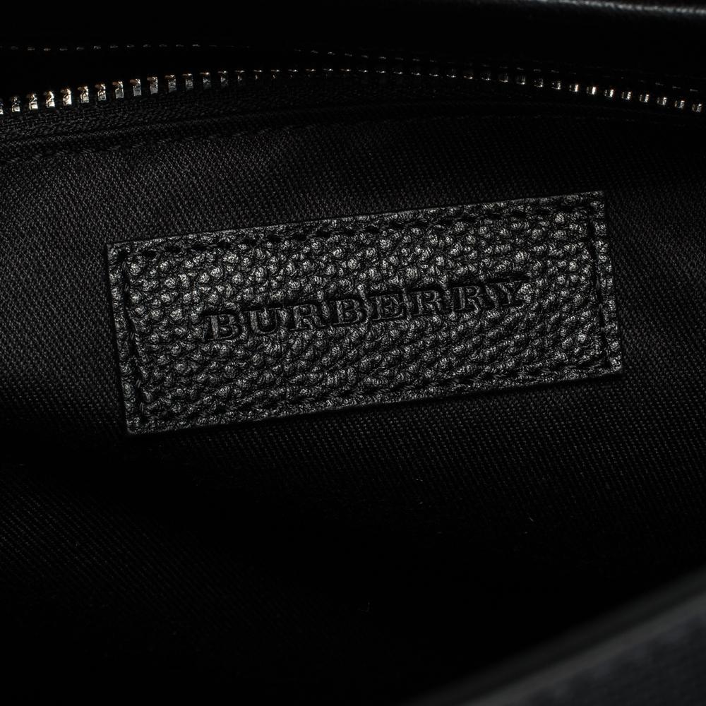 Burberry Black Check PVC and Leather Large Burleigh Messenger Bag 2