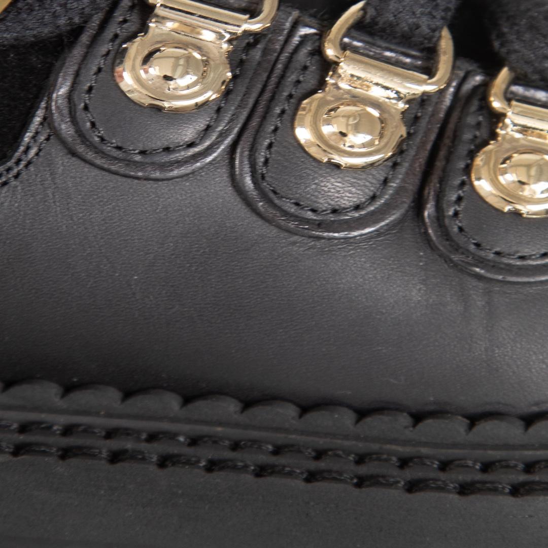 Burberry Black Combat Buckle Leather Boots Size IT 37 For Sale 1