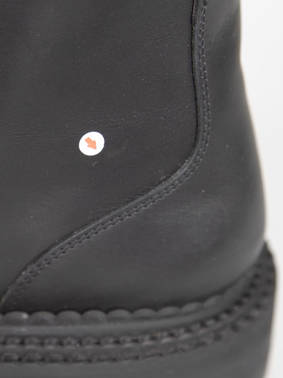 Burberry Black Combat Buckle Leather Boots Size IT 37 For Sale 2