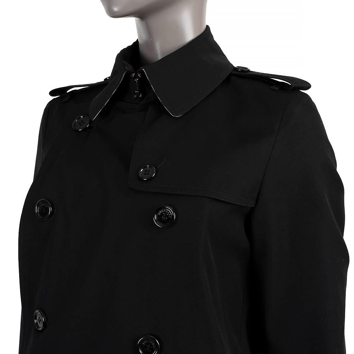 BURBERRY black cotton blend WATERLOO Trench Coat Jacket 10 M For Sale 1