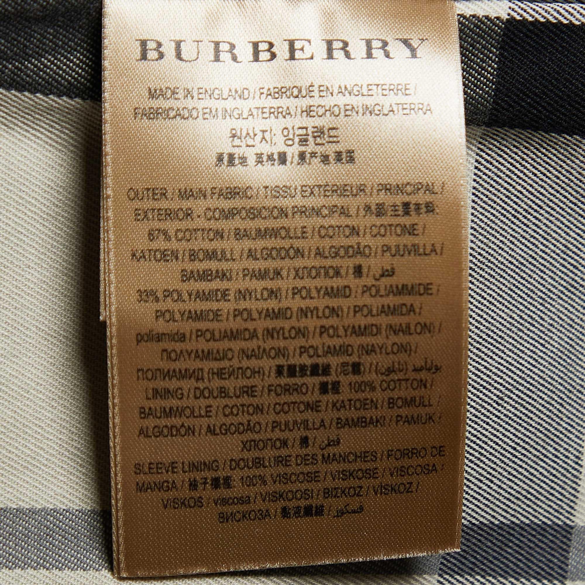 Burberry Black Cotton Double Breasted Harbourne Trench Coat S 1