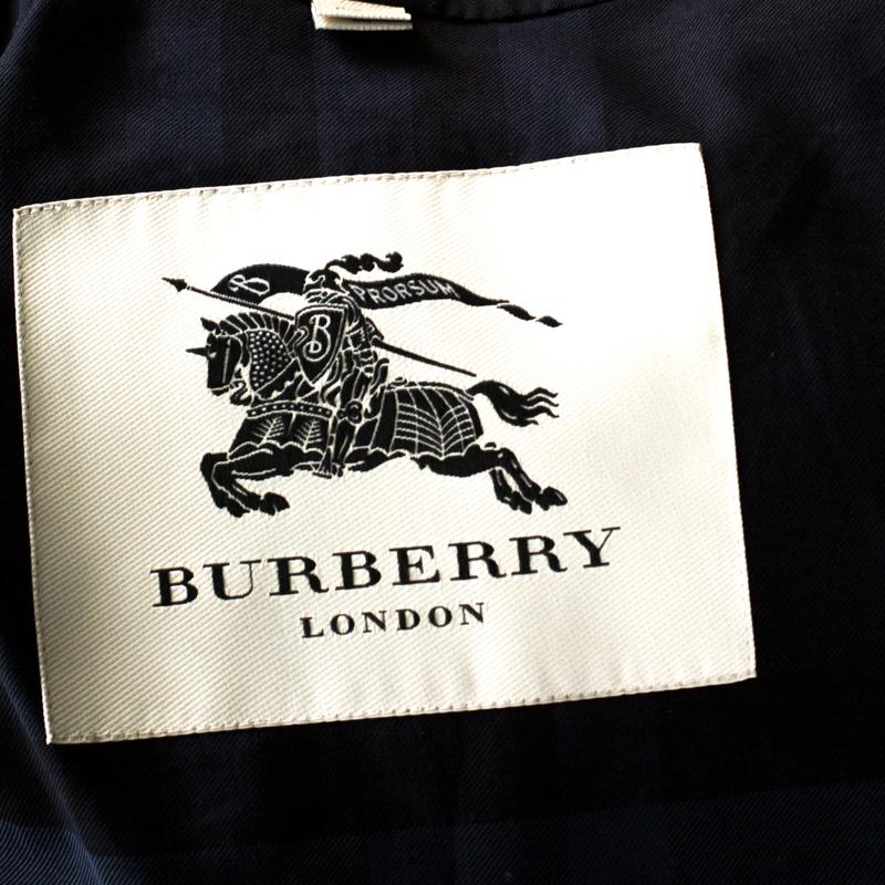 Burberry Black Cotton Gabardine Trench Coat L In Good Condition In Dubai, Al Qouz 2
