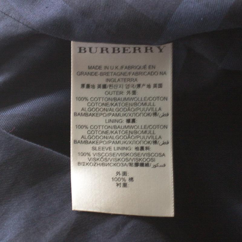 Men's Burberry Black Cotton Gabardine Trench Coat L