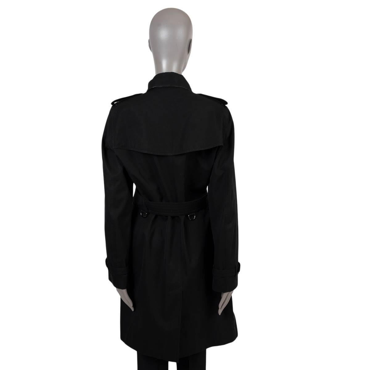 BURBERRY black cotton KENSINGTON Trench Coat Jacket 16 XL In Excellent Condition For Sale In Zürich, CH