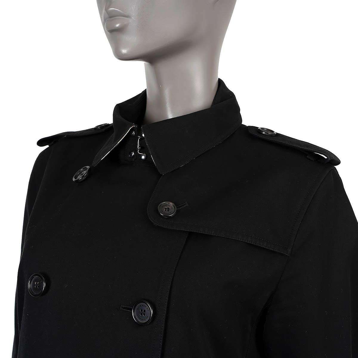 BURBERRY black cotton KENSINGTON Trench Coat Jacket 16 XL For Sale 1