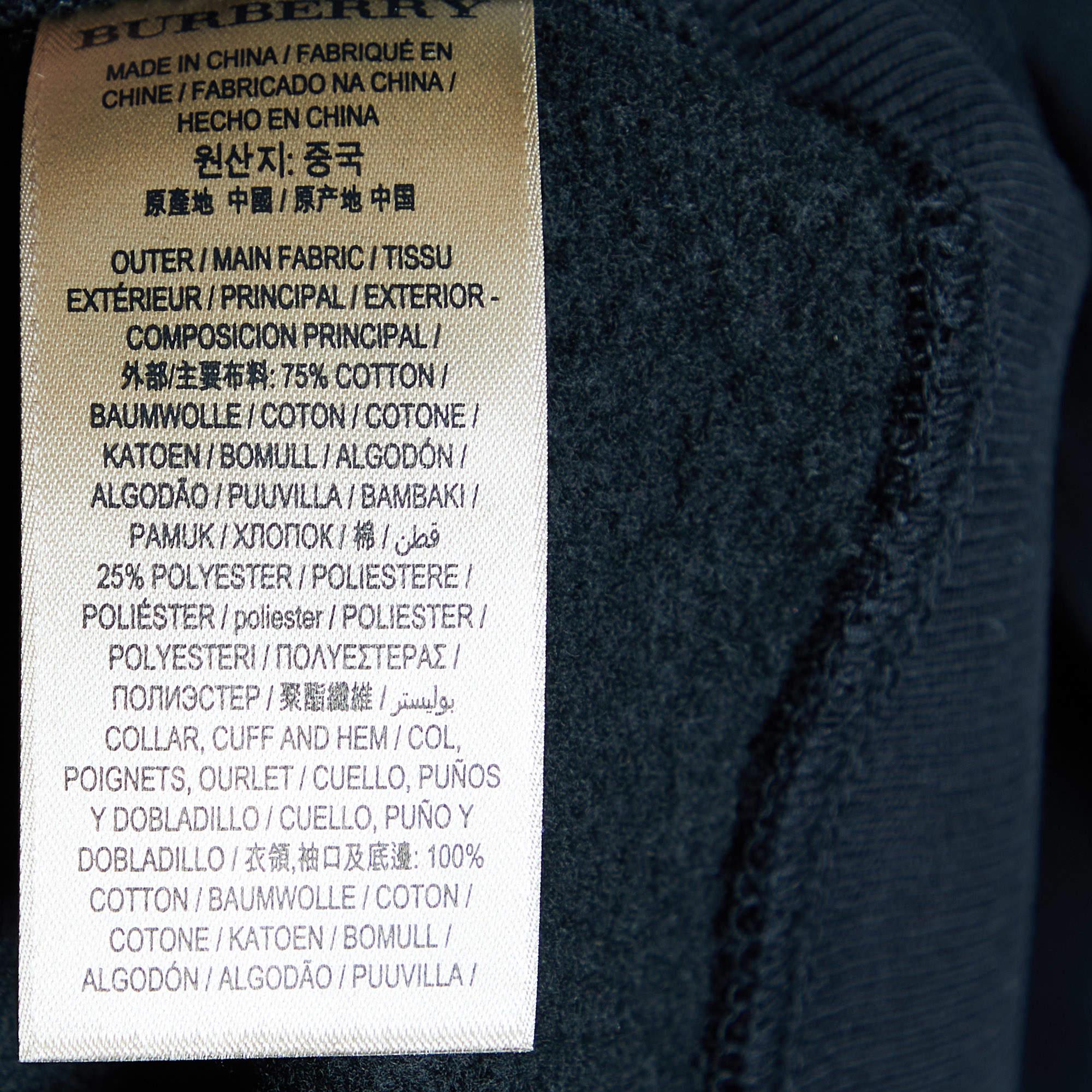 Men's Burberry Black Cotton Knit Zip Front Jacket M