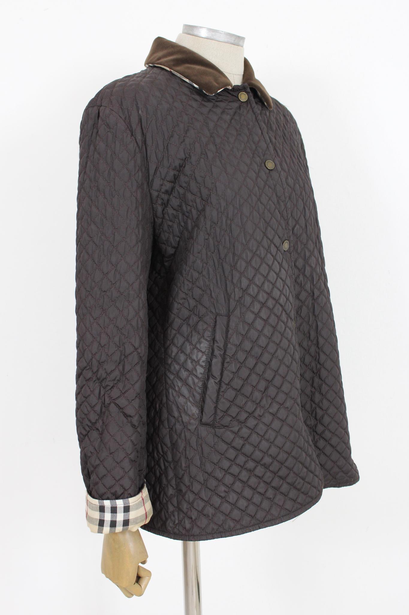 Burberry - Veste manteau matelassée en coton noir, années 2000 Excellent état - En vente à Brindisi, Bt