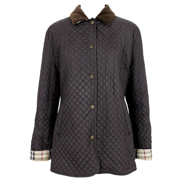 paspoort exotisch schommel Burberry Black Cotton Quilted Coat Jacket 2000s For Sale at 1stDibs