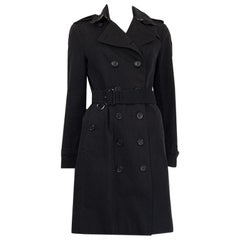 BURBERRY schwarz Baumwolle SANDRINGHAM Trenchcoat Jacke 10 M