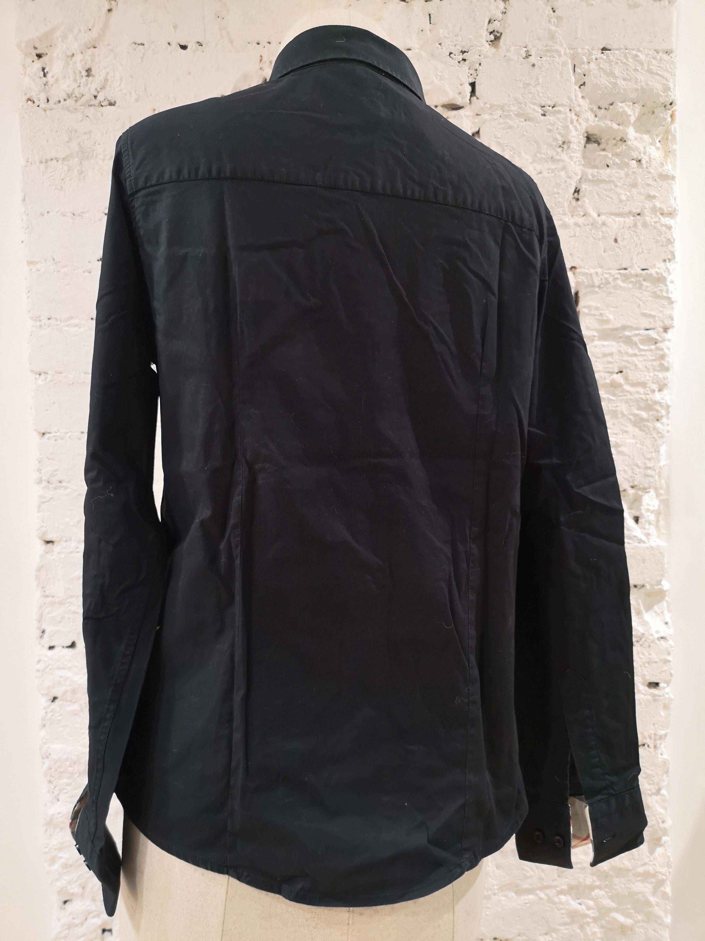 Burberry black cotton shirt In Excellent Condition In Capri, IT