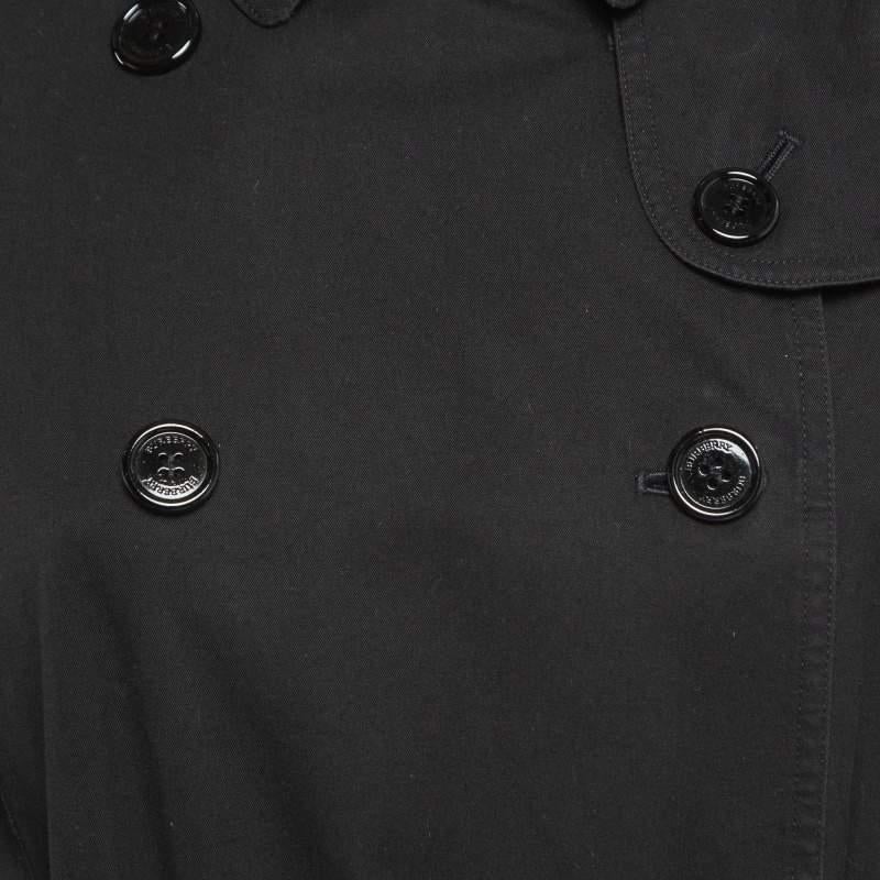 Women's Burberry Black Cotton Short Chelsea Heritage Trench Coat S