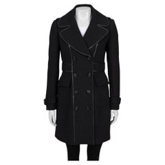 Burberry Cappotto doppiopetto in misto lana nero - UK8/S