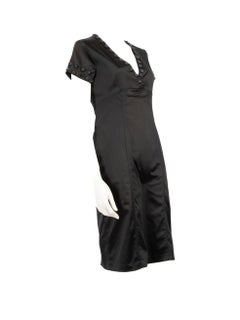 Burberry Black Embellished Detail Midi Dress Size M