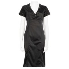 Burberry Black Embellished Detail Midi Dress Size M