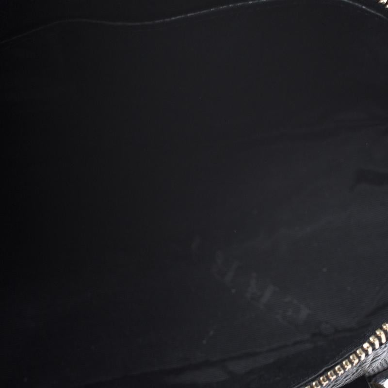 Burberry Black Embossed Leather Small Orchard Bowler Bag 7