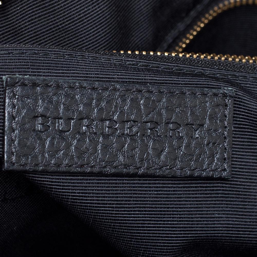 Burberry Black Embossed Leather Small Orchard Bowler Bag 2