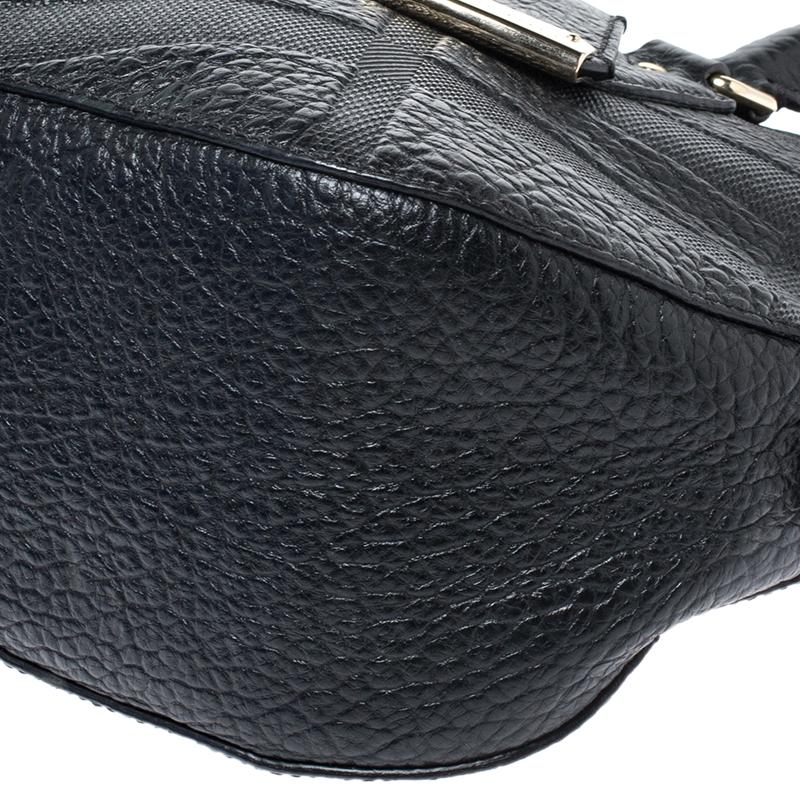 Burberry Black Embossed Leather Small Orchard Bowler Bag 6