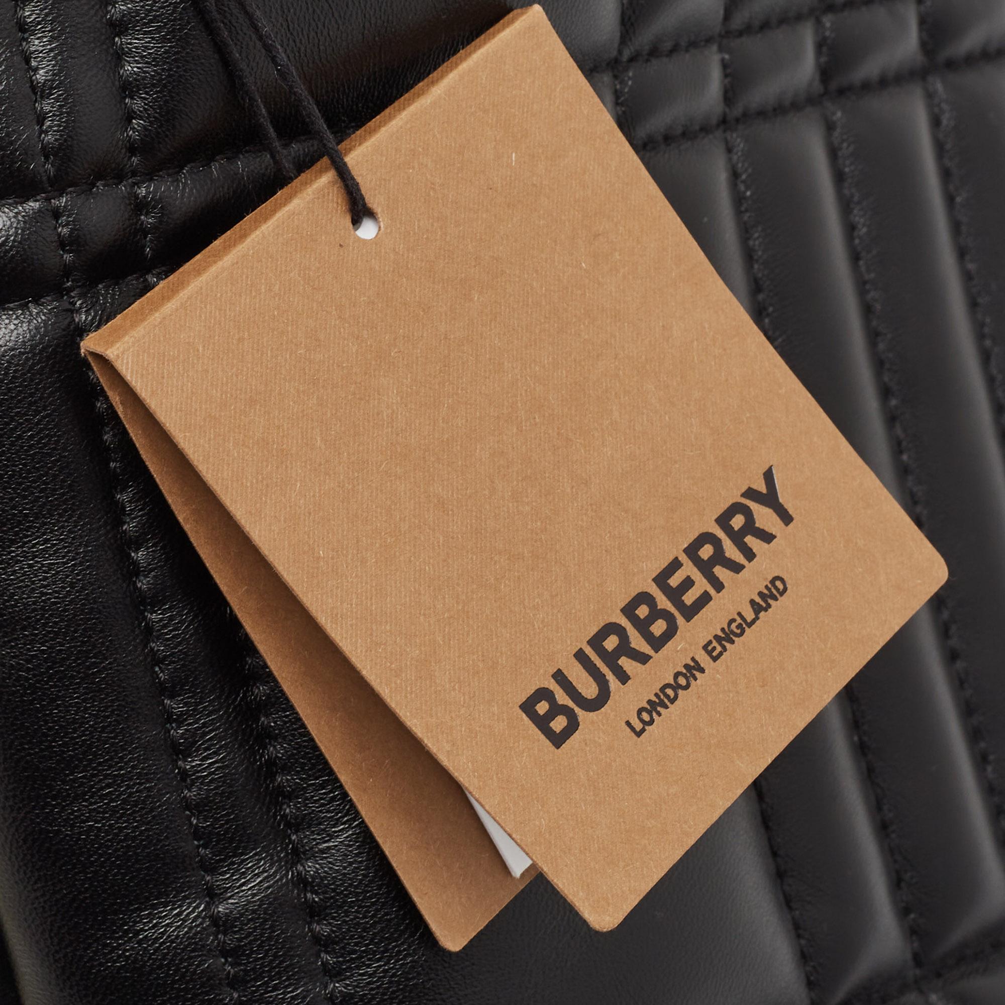 Burberry Black Embossed Quilt Leather Small Lola Bucket Bag 1