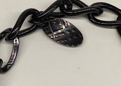 Burberry Black Enamel Large Chain Link Necklace