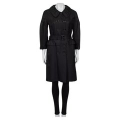 Burberry Black Fitted Trench Coat - Size L (IT44)