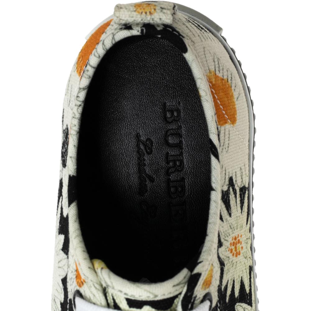 Burberry Black Floral Print Canvas Kingly Low Top Sneakers Size 43.5 1