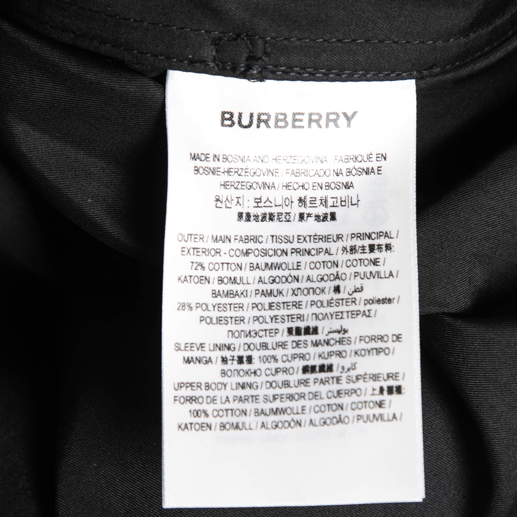 Burberry Black Gabardine Swingate Belted Trench Coat M 3