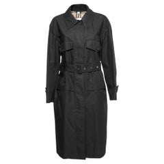 Burberry - Trench-coat à ceinture en gabardine noire M