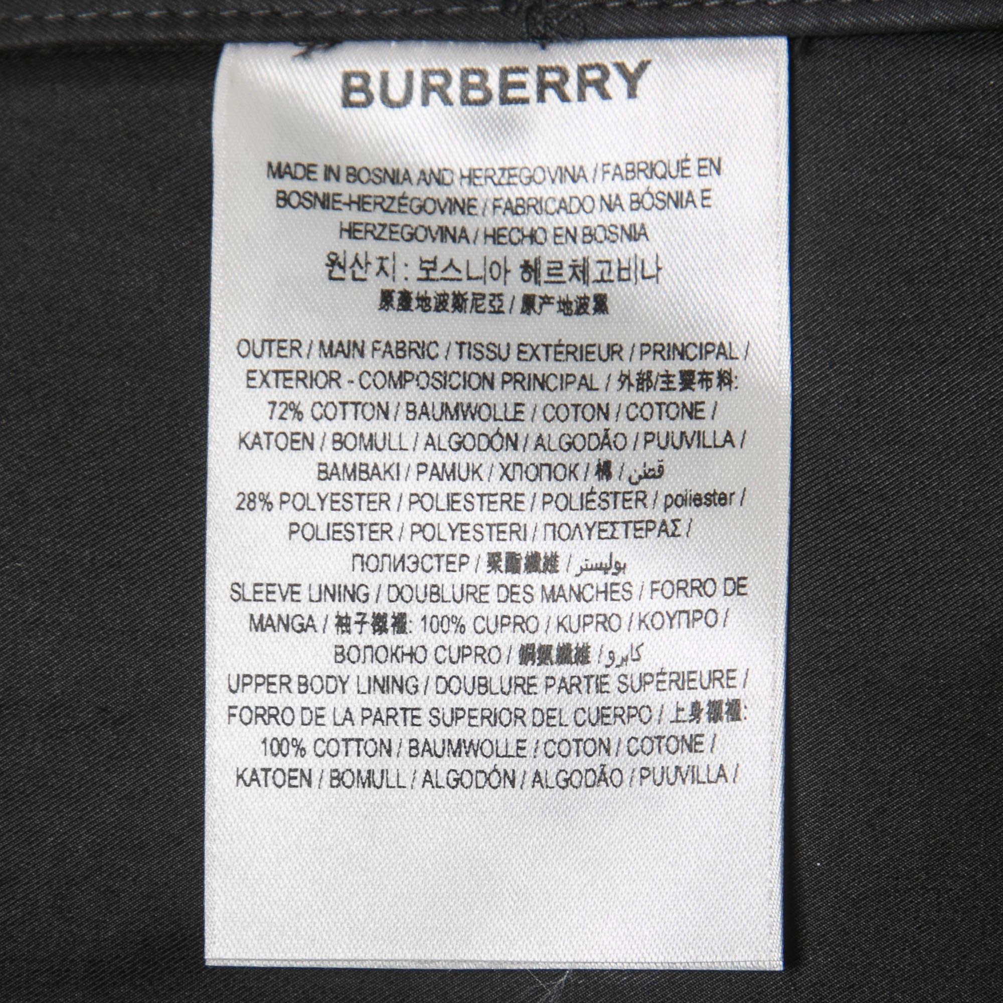 Burberry Black Gabardine Swingate Belted Trench Coat S 1