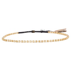 Burberry Black Gold Plated Metal and Leather Bike Chain Belt 95CM