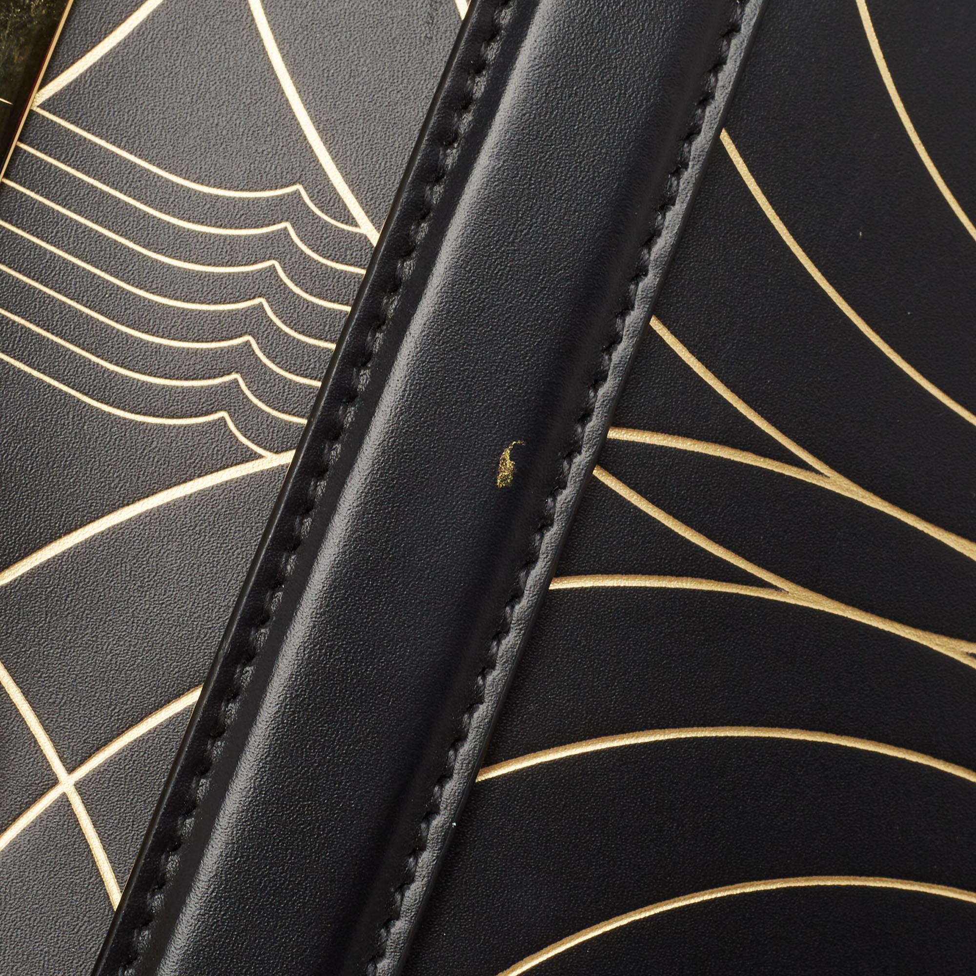 Burberry Olympia-Armband-Clutch aus bedrucktem Leder in Schwarz/Gold im Angebot 6
