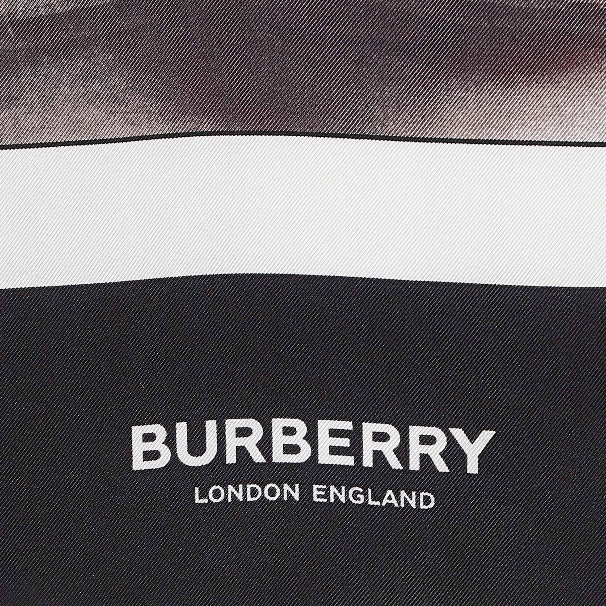 Burberry Black Gorilla Print Silk Square Scarf In Good Condition In Dubai, Al Qouz 2