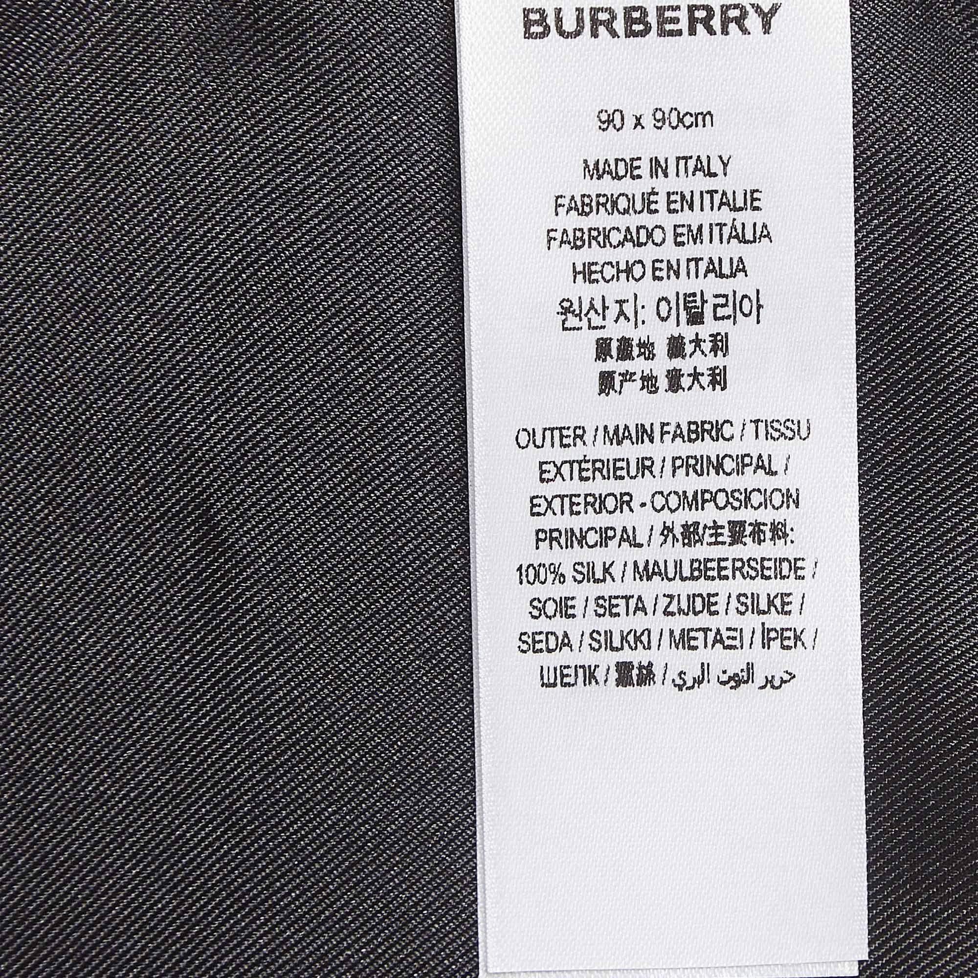 Burberry Black Gorilla Print Silk Square Scarf 1