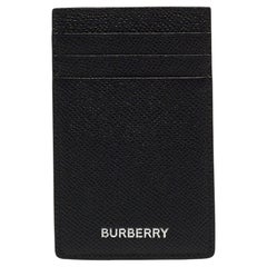 Burberry Black Grain Leather Elmer Card Holder