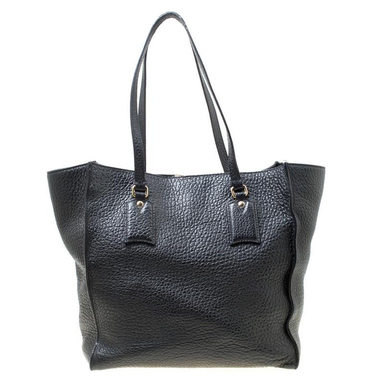 Burberry Black Grain Leather Woodbury Tote For Sale at 1stDibs