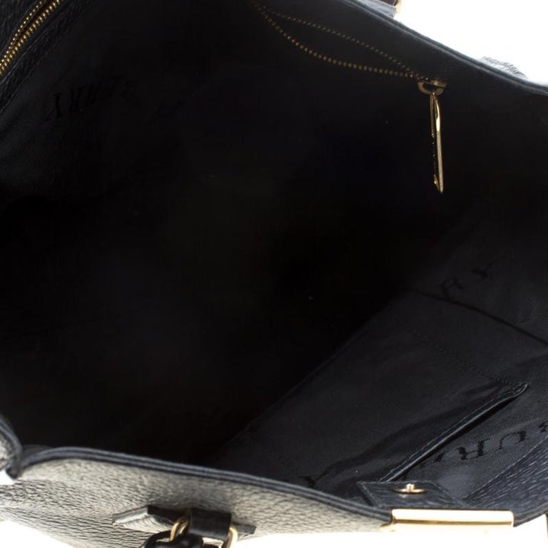Burberry Black Grain Leather Woodbury Tote For Sale at 1stDibs