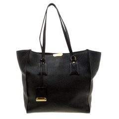 Burberry Black Grain Leather Woodbury Tote For Sale at 1stDibs