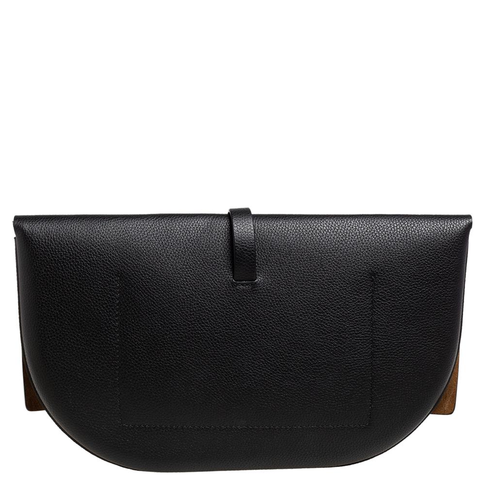 Burberry Black Grained Leather Anne Clutch 1